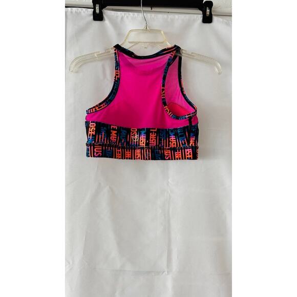 Zumba Wear Neon Pink Mesh Sports Bra and/or Crop Top Graphic Print Size M - Picture 10 of 16